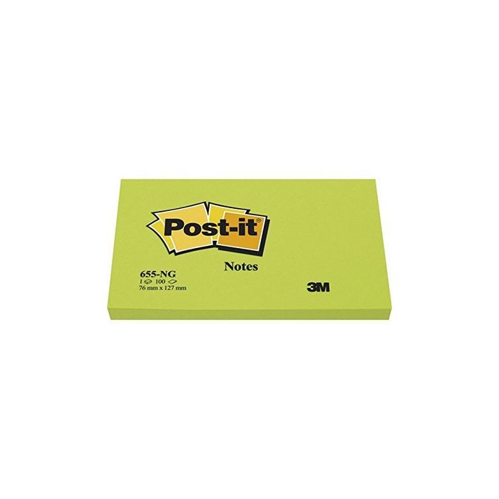 POST IT Notes adhésives repositionnables Vert néon 127 x 76 mm AZ