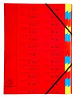 Trieur avec élastiques - 24 compartiments - Rouge EXACOMPTA